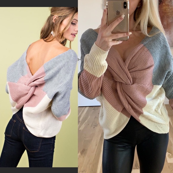 Sweaters - Twist Back Sweater